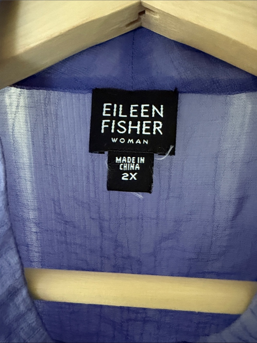 Eileen Fisher Violet Sheer Button-Down Shirt - Picture 2 of 8